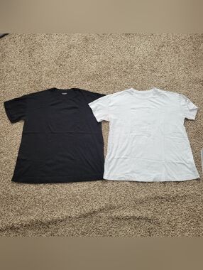 Old Navy Shirt Sleeve Oversized Tee Shirt T-shirt Black White Crew Cotton Small